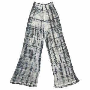 MICHAEL STARS SMOCKED WIDE LEG PANT, Blue Gray TIE-DYED, $158 M Medium